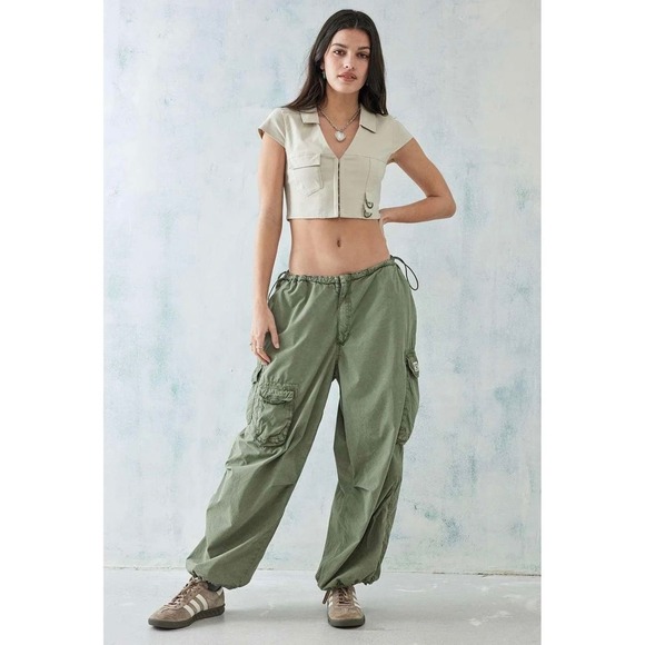 BDG Pants - Women's Olive Green Cargo Pants - Casual Utility Style